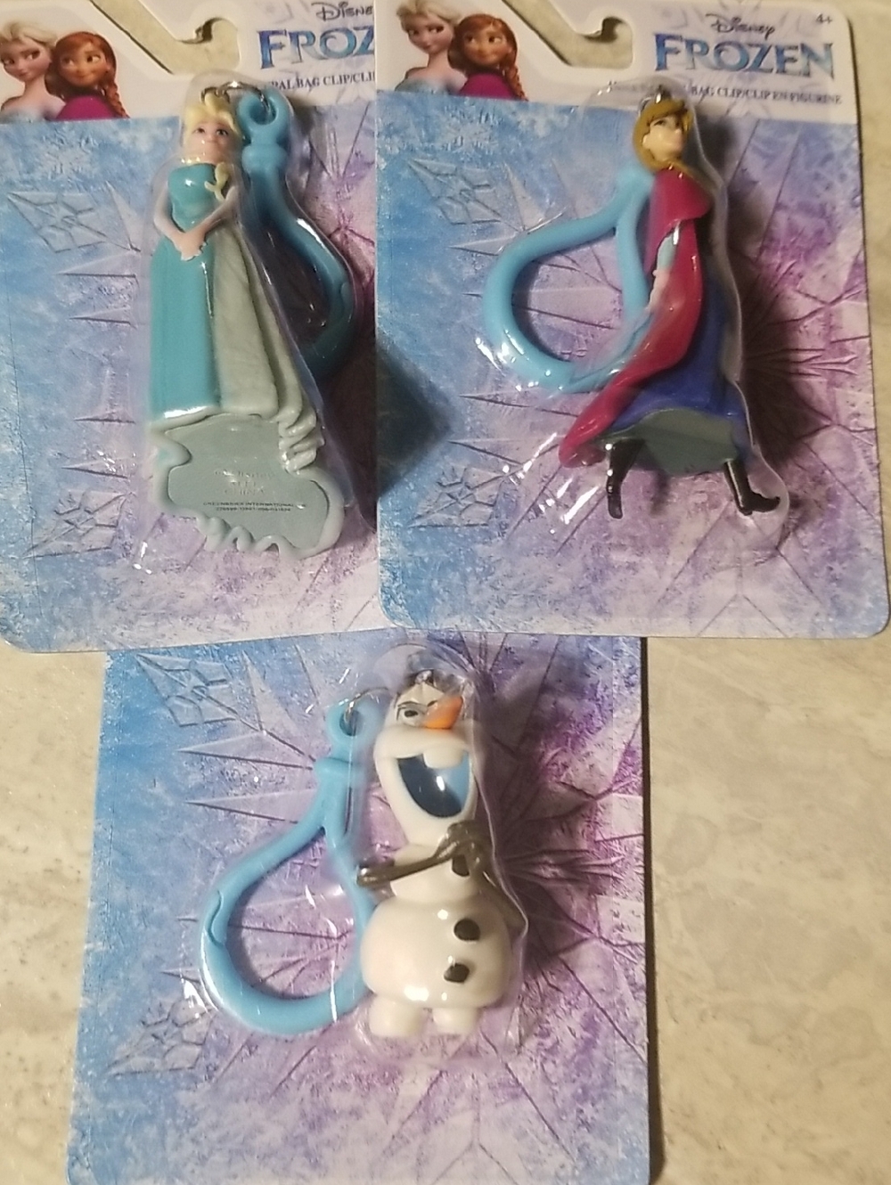 Disney Frozen Character Bag Clips - Elsa, Anna, Olaf Clip Ons